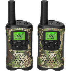 walkie talkie alecto a 8 canali per bambini 446mhz cachi 2pz [fr115camo]