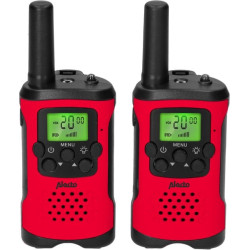 walkie talkie alecto a 8 canali per bambini 446mhz rosso/nero 2pz