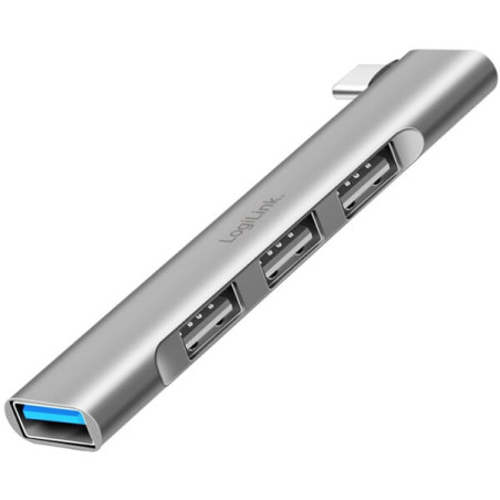 hub usb logilink ultra slim ua0437 4 porte da usb-c ad 1xusb-a