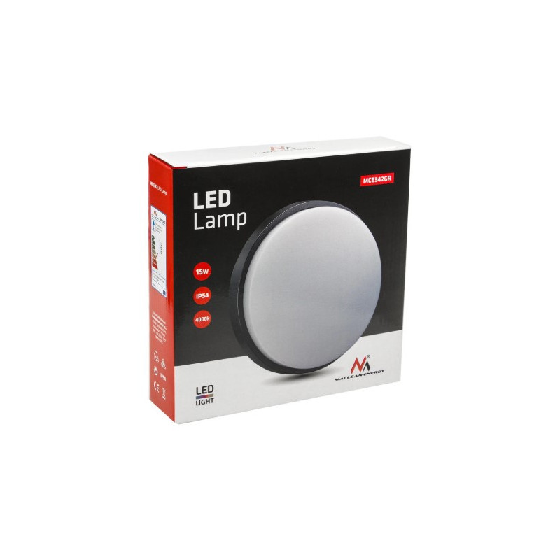 lampada da parete a led maclean 15w mce342 gr [limclcmmce342gr]