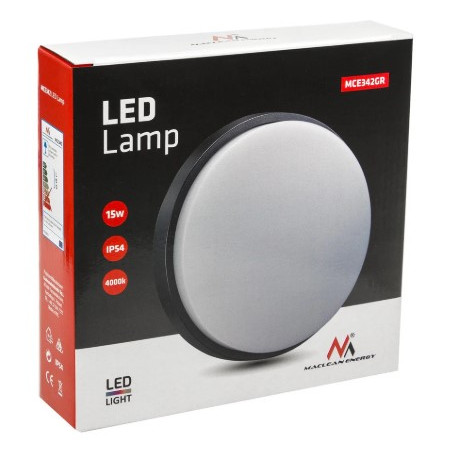 lampada da parete a led maclean 15w mce342 gr [limclcmmce342gr]