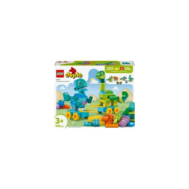 giocattolo didattico lego duplo 10451 dinosauri su ruote 3in1 multicolore