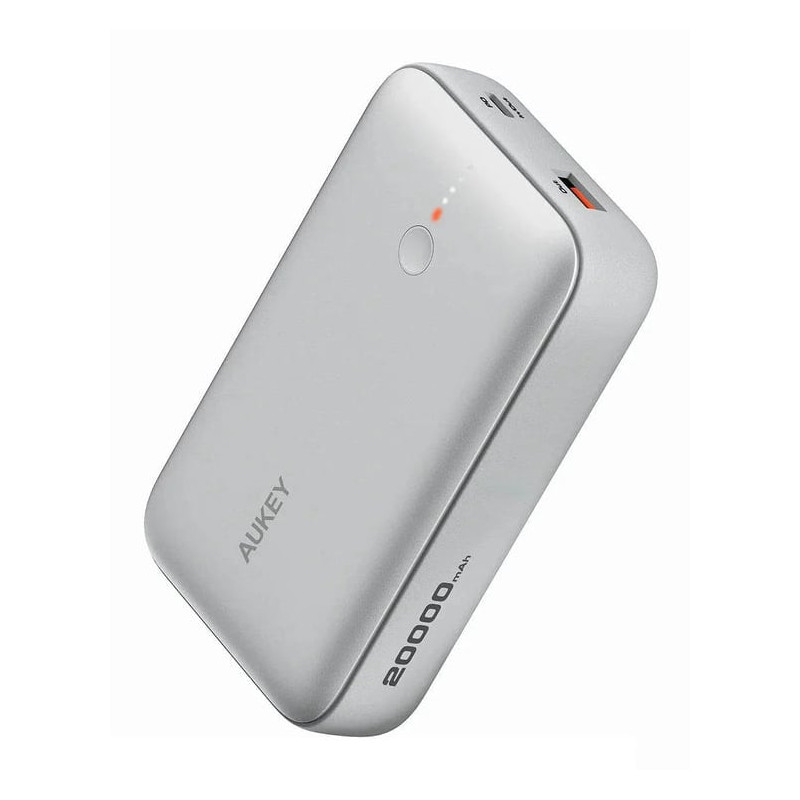 baterria portatile aukey powerbank 20000mah argento [azaukuappby57wh]