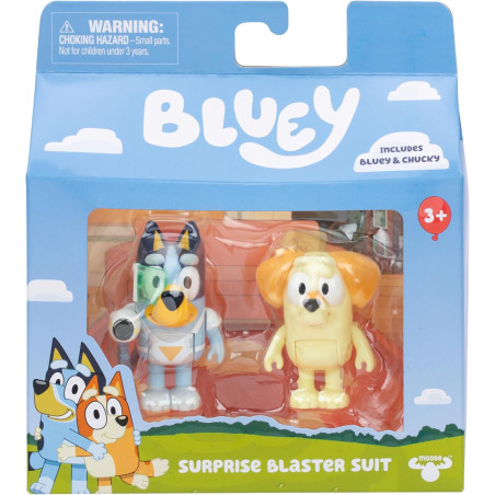 set di figurine tm toys surprise blaster suit bluey 6.35cm multicolore