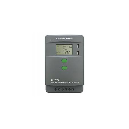 regolatore di carica solare qoltec mppt 30a/12v/24v grigio/verde