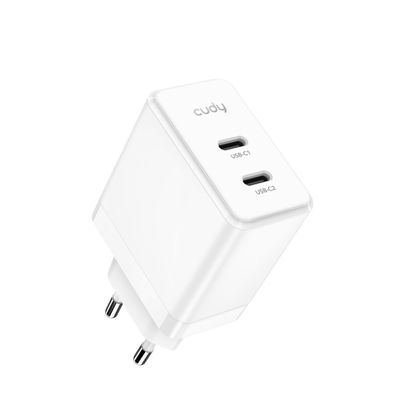 alimentatore da rete cudy ch40 2x usb-c eu 40w bianco [ch40_eu]