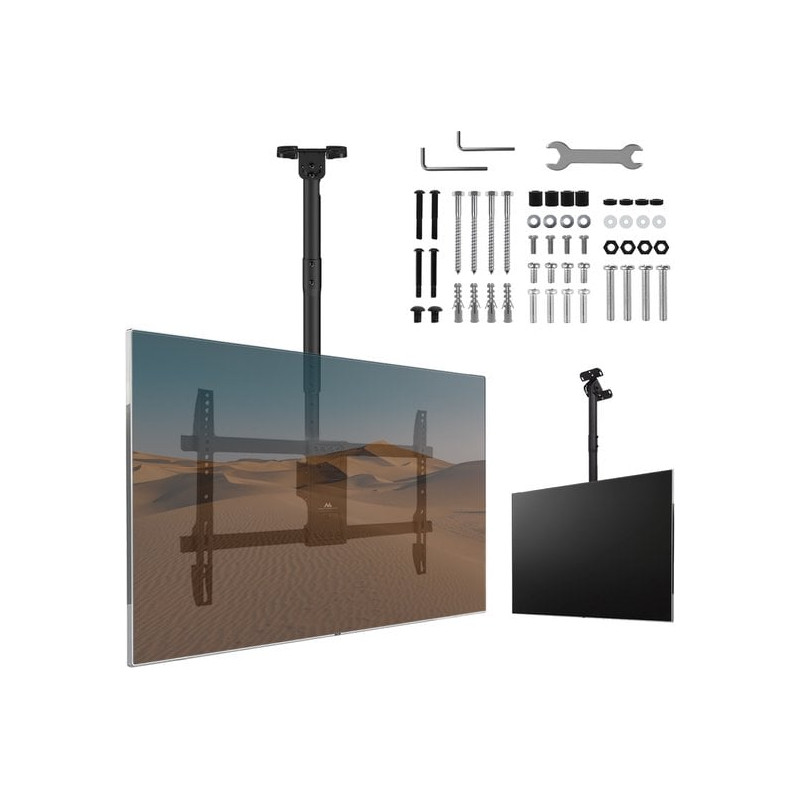 supporto tv maclean mc-112 b da soffitto per uno schermo 43-86''