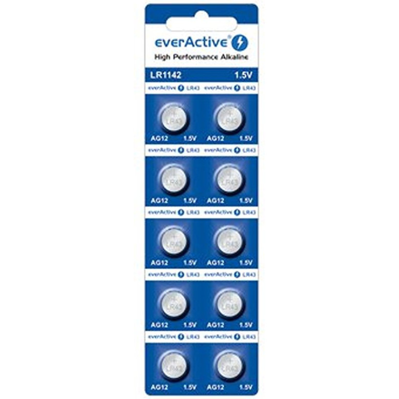 mini batterie alcaline everactive ag12 lr43 1.5v 100mah 10pz [azeaceb00000004]