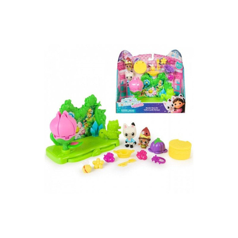 figurine spin master gabby's dollhouse set da giardino in plastica