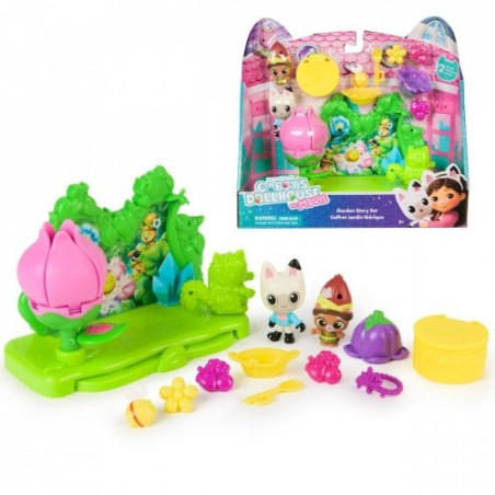 figurine spin master gabby's dollhouse set da giardino in plastica