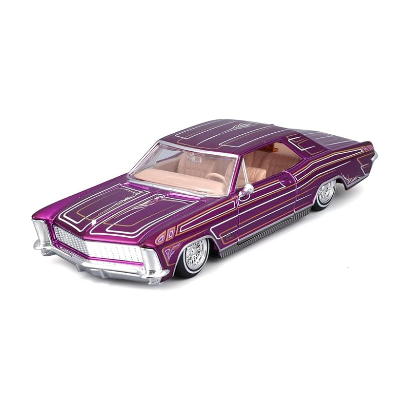 modellino maisto buick riviera lowrider 1/26 auto viola metallizzato