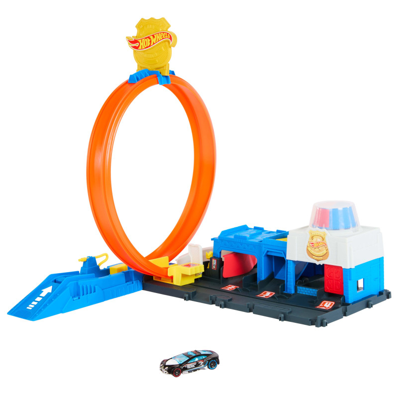 set da gioco hot wheels city super stazione di polizia con veicolo