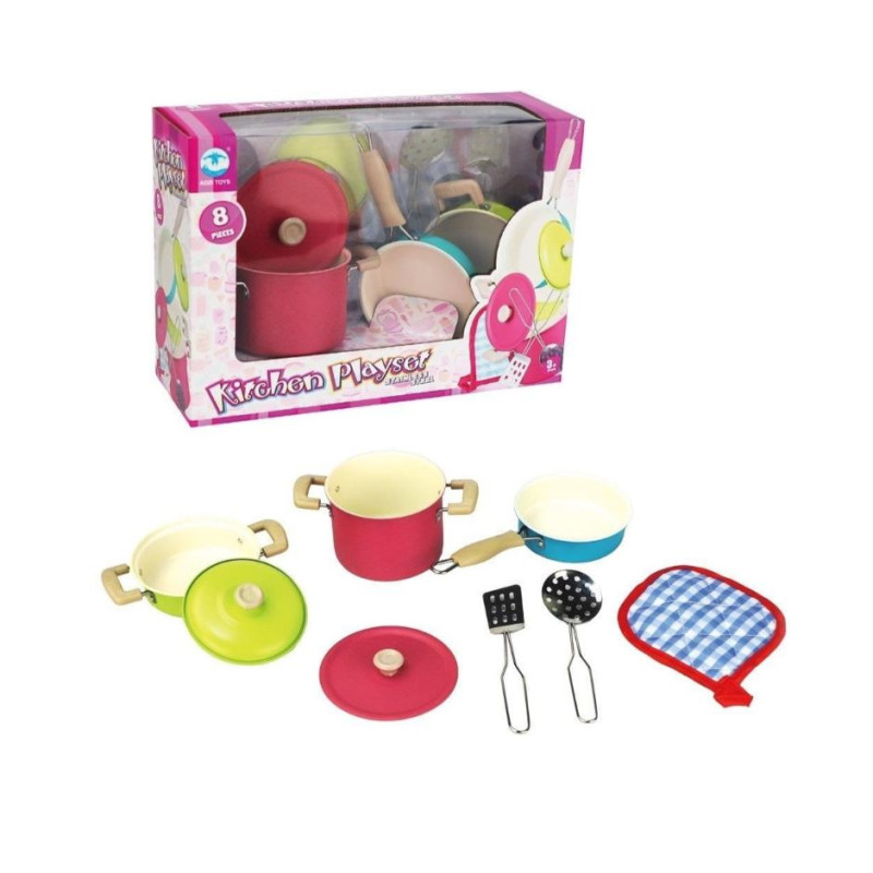 set da gioco askato set di pentole metallo multicolore 8pz [w0aktd0dc028405]