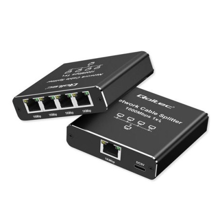 switch qoltec splitter ethernet 1x 4 rj45 1000mb/s nero [avqols000052293]