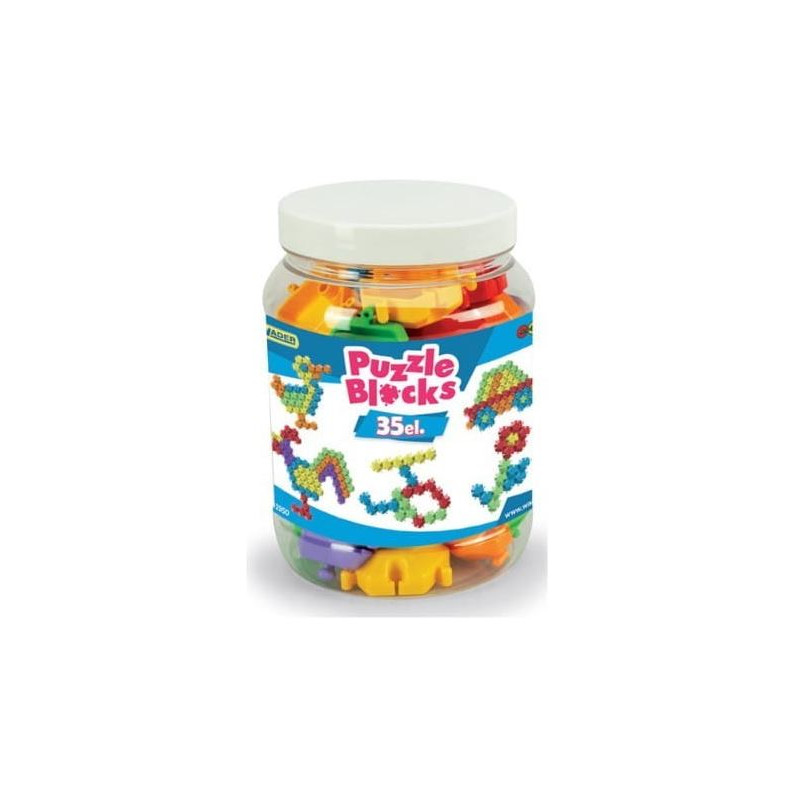 puzzle wader blocks in barattolo multicolore 35pz [wpwdrm0u9041950]