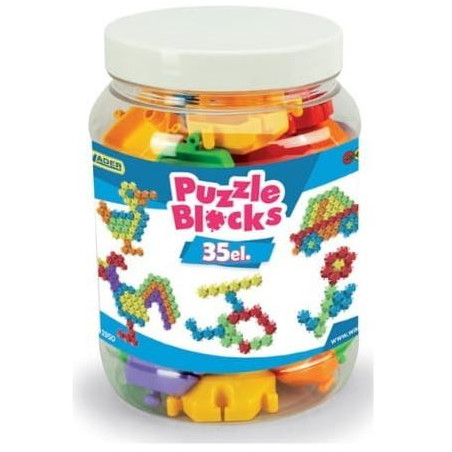 puzzle wader blocks in barattolo multicolore 35pz [wpwdrm0u9041950]