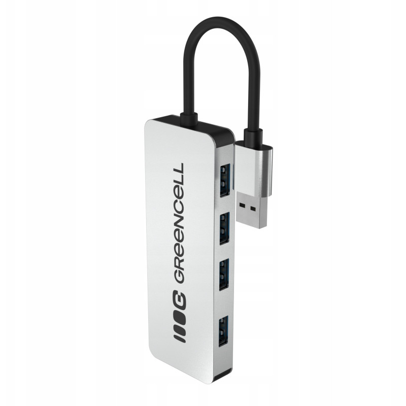 hub usb greencell 4 porte usb-a 3.0 argento [nugceus4phuba4a]
