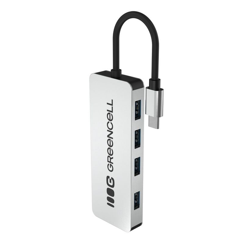 hub usb green cell 4 porte usb-a 3.0 argento [nugceus4phubc4a]