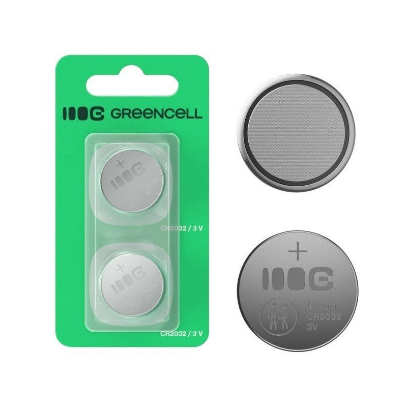 batteria a bottone green cell cr2032 2pz [azgceub23cr2032]