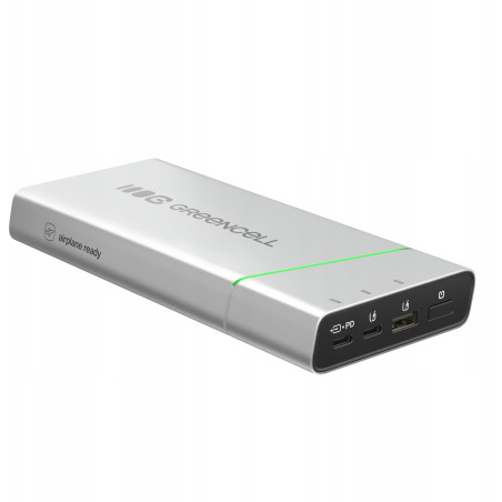 powerbank greencell powerplay 20800mah 65w argento/nero [azgceuapplgc20p]