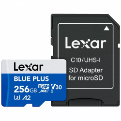256gb scheda microsd lexar c10 a2 u3 v30 blu [sflxrmd256blpl1]