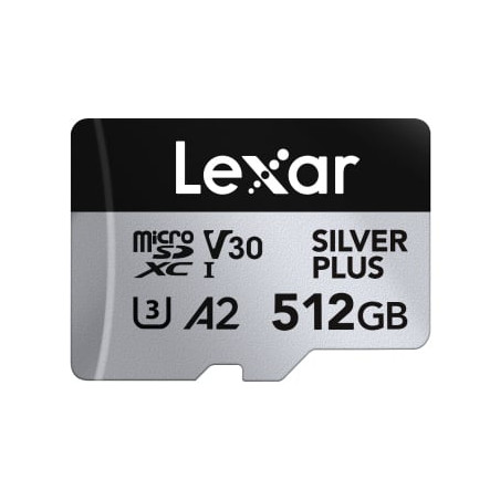 512gb scheda memoria lexar microsd c10 a2 u3 v30 argento/nero [sflxrmd512sipl1]
