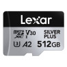 512gb scheda memoria lexar microsd c10 a2 u3 v30 argento/nero [sflxrmd512sipl1]