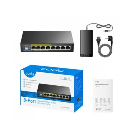 switch cudy gs1008p non gestito 8 porte gigabit poe+ [nucudsw8pg1008p]