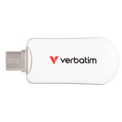 pen drive 128gb verbatim plectra usb-c 100mbps bianco [sgvrbc128030229]