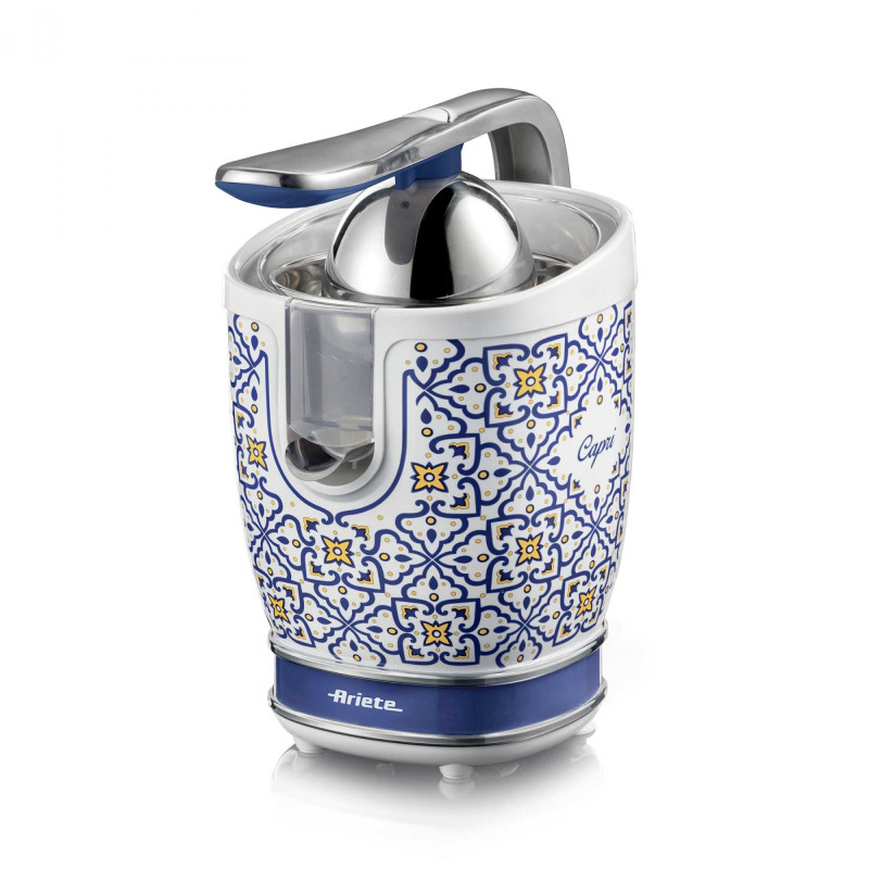spremiagrumi ariete capri 2 coni grande/piccolo 600ml 85w bianco/azzurro