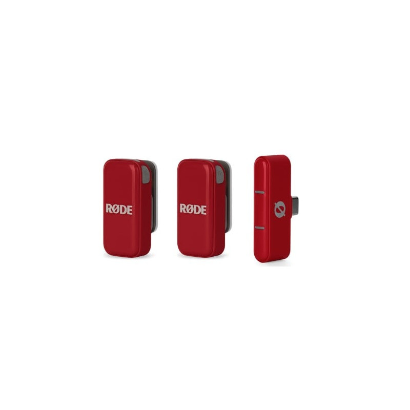 microfoni wireless rode wimicrocred per streaming usb-c rosso