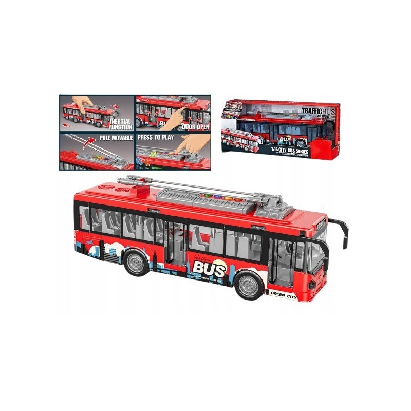 veicolo giocattolo madej autobus con luci/suoni/porte apribili 1:16