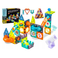set di costruzione madej blocchi magnetici luminosi multicolore 75pz