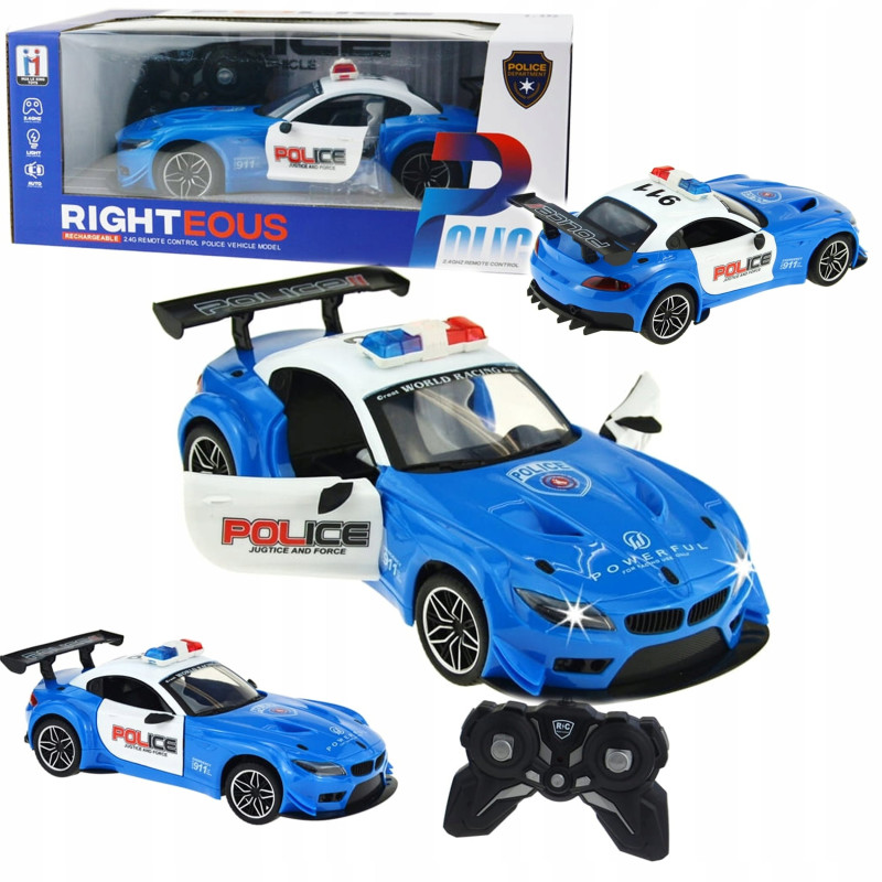 veicolo radiocomandato madej auto della polizia con luci e suoni