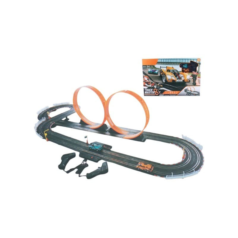 pista da corsa madej a due anelli + 2 auto multicolore [wrmdjt0ce079441]