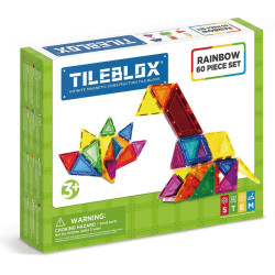 set di costruzione magformers tileblox rainbow blocchi magnetici