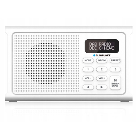 radio portatile blaupunkt dab+/fm/rds/bt/zegar/alarm bianco [dr3wh]