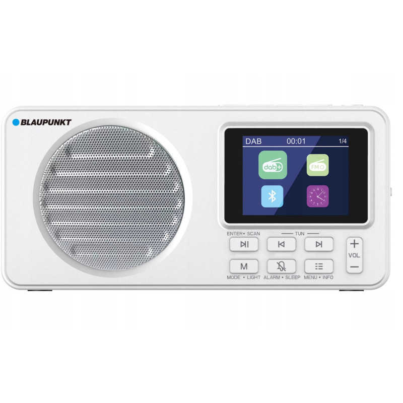 radio portatile blaupunkt dab+/fm/rds/bt/zegar/alarm bianco [dr6wh]