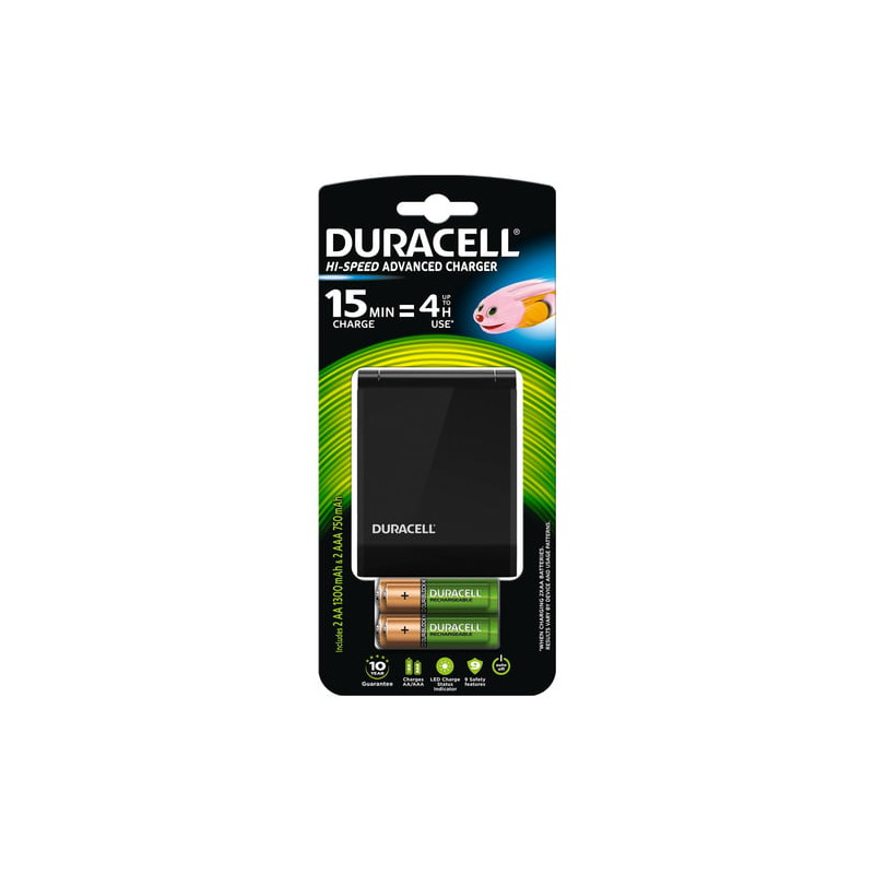 caricabatterie duracell recharge plus mignon aa 1300mah 4 pile [039247]