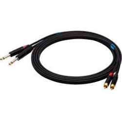 cavo audio ssq rcajm3 2x rca/2x jack mono 6.3mm 3m/nero [ss-1429]