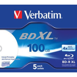 Confezione blu-ray verbatim 100gb bd-r jc stampabile 5-pz