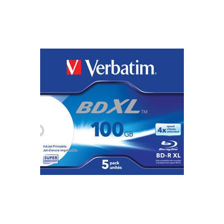Confezione blu-ray verbatim 100gb bd-r jc stampabile 5-pz