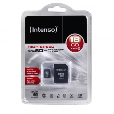 16gb scheda microsd intenso classe 10 + adattaore [3413470]