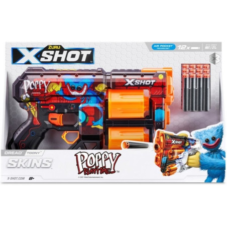 pistola zuru x-shot blaster skins dread toony + 12 dardi multicolore
