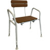 sedia da doccia sundo con aspetto legno regolabile in altezza colore