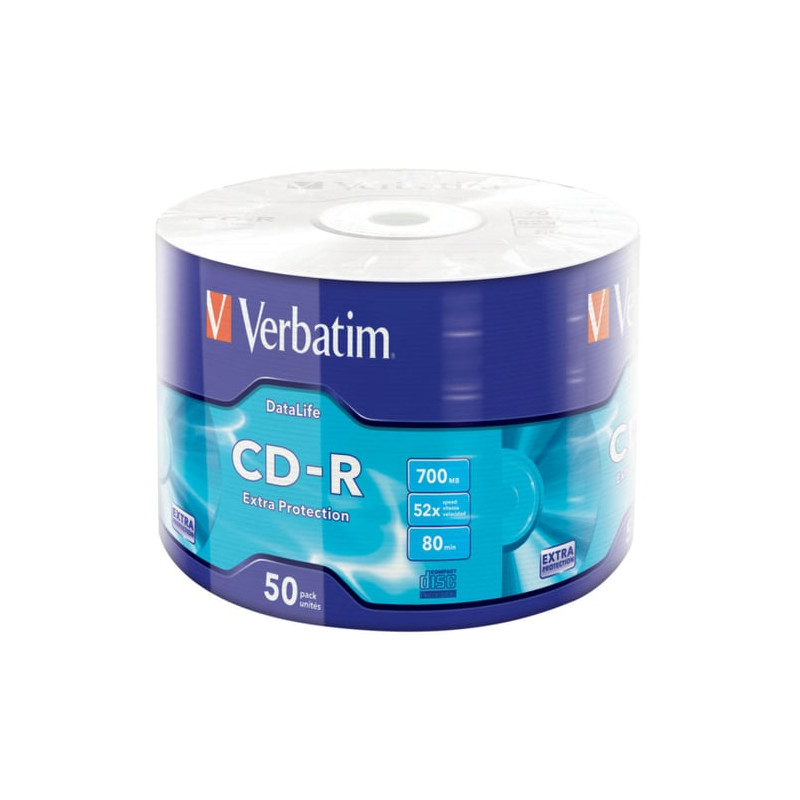 Confezione cd-r verbatim da 700 mb 50pcs [43787]