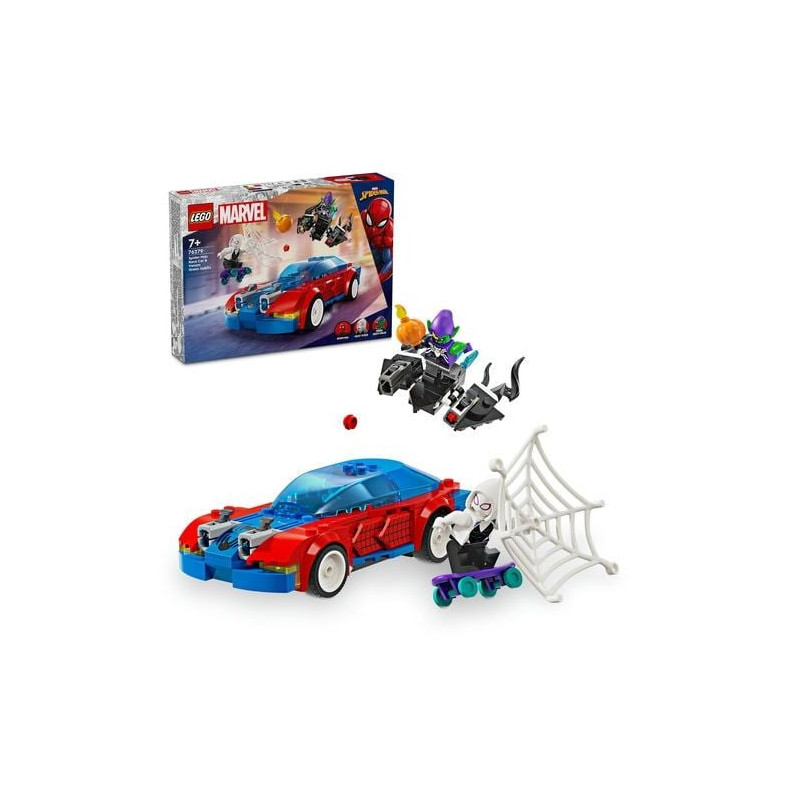 lego marvel 76279 spider-man race car e venom green goblin multicolore