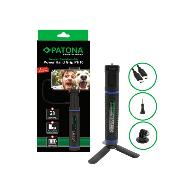 batteria portatile patona premium grip power hand ph10 + powerbank