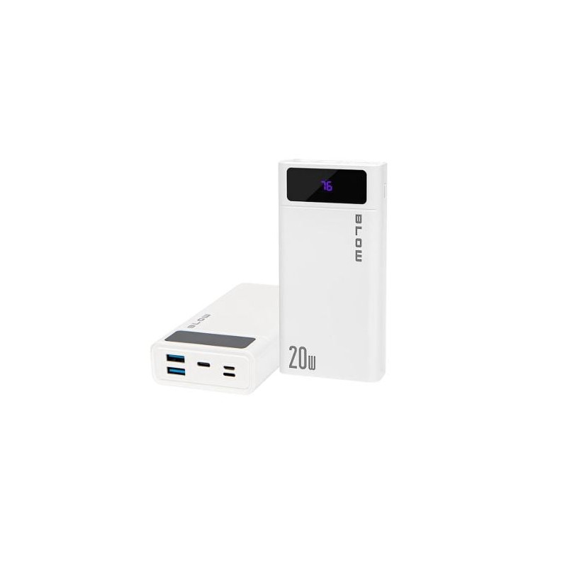 baterria portatile blow pb20e powerbank 20000mah con qc+pd bianco