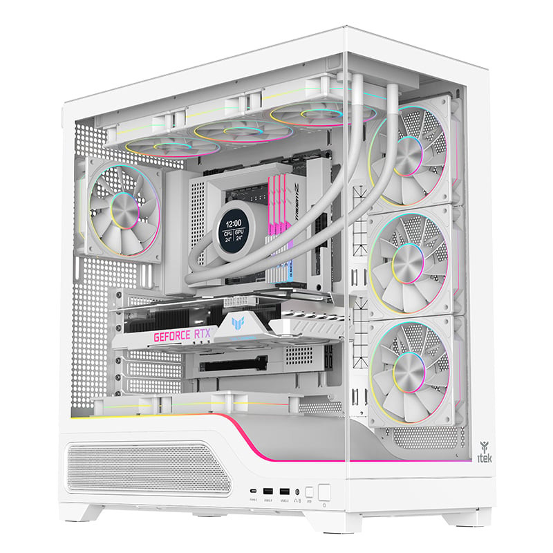 case itek showbui wave 82w midi-tower atx/matx bianco [itgcasbw82w]